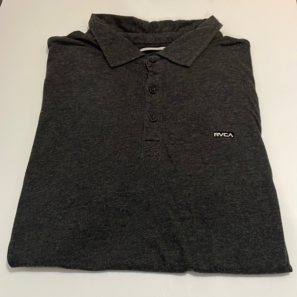 RVCA Dark Grey Short Sleeve Polo Shirt